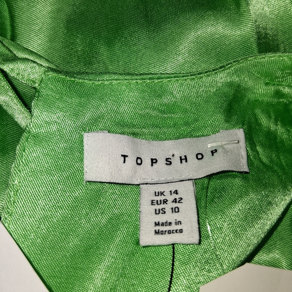 Topshop New  Asymmetrical  Green Dress Women Size US.10 - Picture 15 of 15